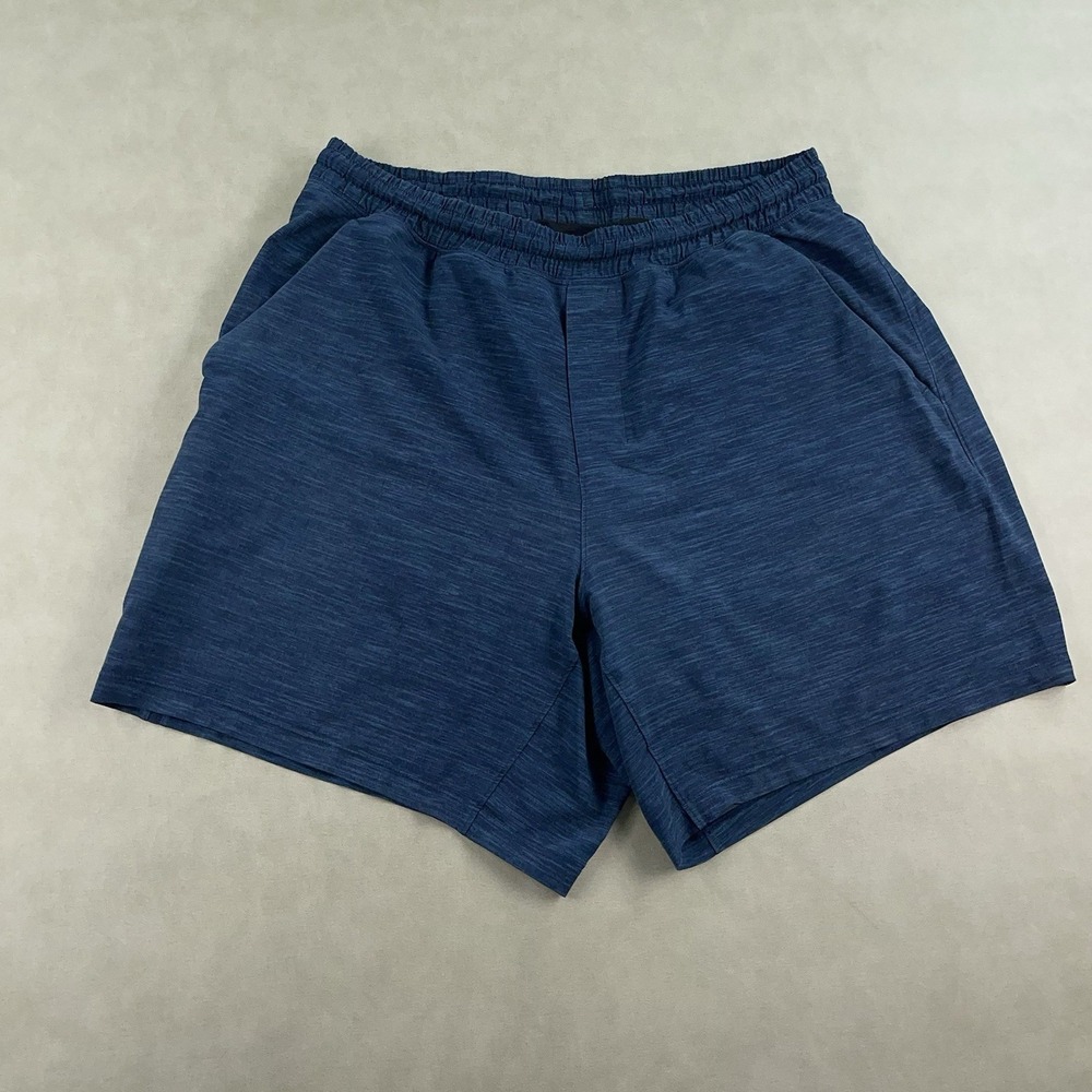 Lululemon Shorts Mens Large Pace Breaker Heather Navy Blue 7" Lined Workout Gym